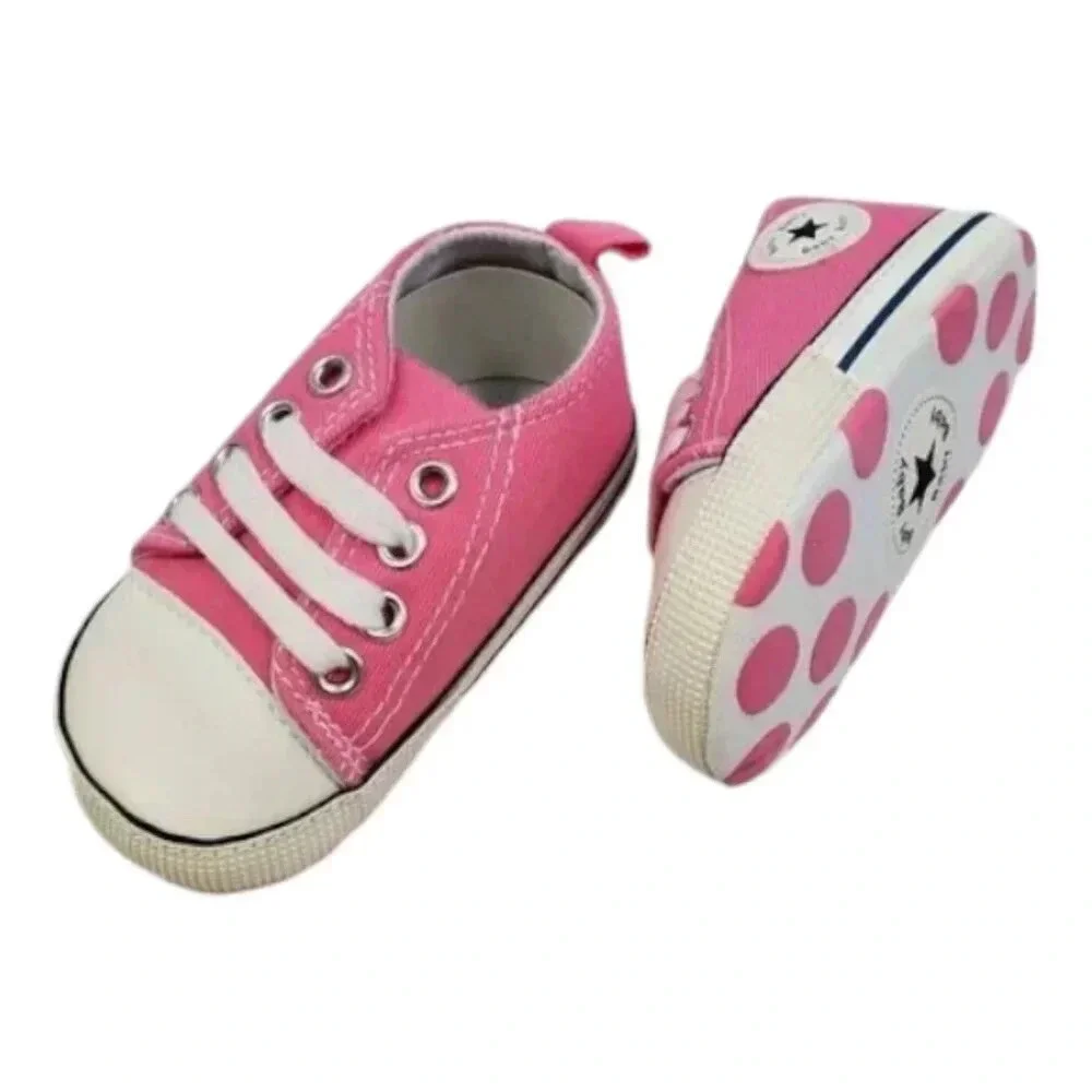 Infant size 5 Pink Soft Sole Baby Shoes, baby sneakers for infant girls